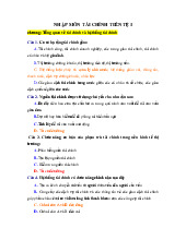 Ngân hàng câu hỏi trắc nghiệm nhập môn tài chính tiền tệ 1 | Đại học Quy Nhơn