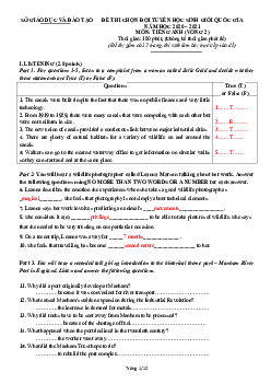 Đề thi chọn đội tuyển học sinh giỏi quốc gia năm học 2020 – 2021 môn Tiếng Anh (vòng 2)
