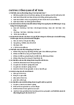 Bộ câu hỏi trắc nghiệm học phần Nguyên lý kế toán Chương 1 :Tổng quan về kế toán