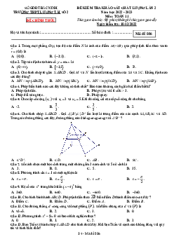 Đề kiểm tra Toán 11 lần 2 năm 2022 – 2023 trường THPT Lương Tài 2 – Bắc Ninh