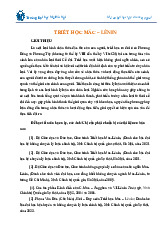 Bài 1: Triết Học Mác Lênin - Giới Thiệu và Khái Niệm Cơ Bản môn Triết học Mác - Lênin | Trường đại học Mở Hà Nội