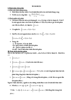Phân dạng các bài toán tích phân – Phạm Minh Tứ Toán 12
