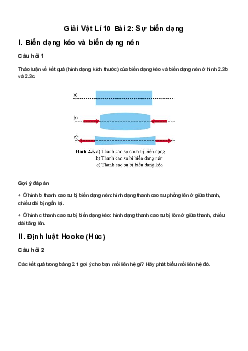 Giải Vật Lí 10 Bài 2: Sự biến dạng | Cánh diều