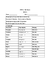 Test 1: Vocabulary & Class Schedule Activities | Môn AS EDUCATION - Tiếng Anh tại Hải phòng - Đại học Hải Phòng