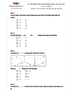 Đề thi thử TN THPT 2021 môn Toán kênh truyền hình Giáo dục Quốc gia VTV7 (Đề 1)