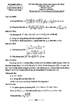 Đề thi học sinh giỏi tỉnh Toán THCS năm 2021 – 2022 sở GD&ĐT Sơn La