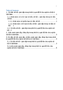 Cơ cấu xã hội - giai cấp và liên minh giai cấp, tầng lớp trong kỳ quá độ lên chủ nghĩa xã hội ở Việt Nam