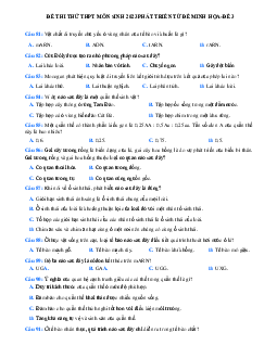 Đề thi thử THPT Quốc gia 2023 môn Sinh học bám sát đề minh họa - Đề 3 (có đáp án)