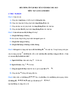 Đề cương ôn tập học kì 2 môn Vật lí 10 Cánh diều