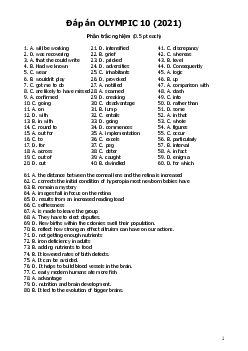 Đề thi Olympic truyền thống 30 tháng 4 lần thứ XXVI – năm 2021 ngày thi 03-04-2021 môn thi Tiếng Anh – Khối 10 (Đáp án)