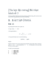Bài thực hành số 3 môn Tin học đại cương | Đại học Bách Khoa Hà Nội