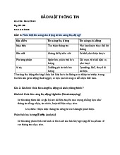 Bài tập bảo mật thông tin môn Bảo mật | Trường Đại học Kinh Doanh và Công Nghệ Hà Nội