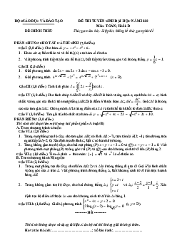 Đề thi và đáp án môn Toán khối D năm 2010