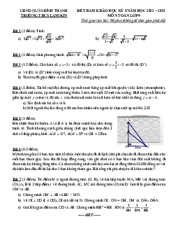 Đề tham khảo cuối kỳ 1 Toán 9 năm 2022 – 2023 trường THCS Lam Sơn – TP HCM