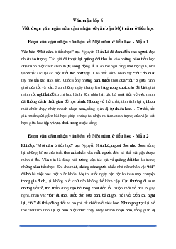 Văn mẫu lớp 6: Đoạn văn cảm nhận về văn bản Một năm ở tiểu học (3 mẫu) - Chân Trời Sáng Tạo