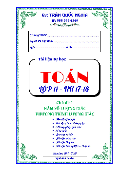 Hàm số lượng giác và phương trình lượng giác – Trần Quốc Nghĩa