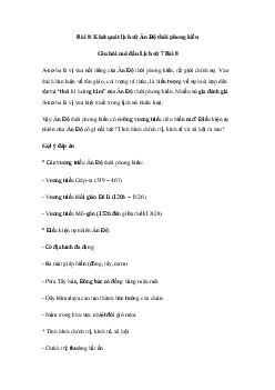 Giải Lịch sử 7 Bài 8: Khát quát lịch sử Ấn Độ thời phong kiến | Cánh diều