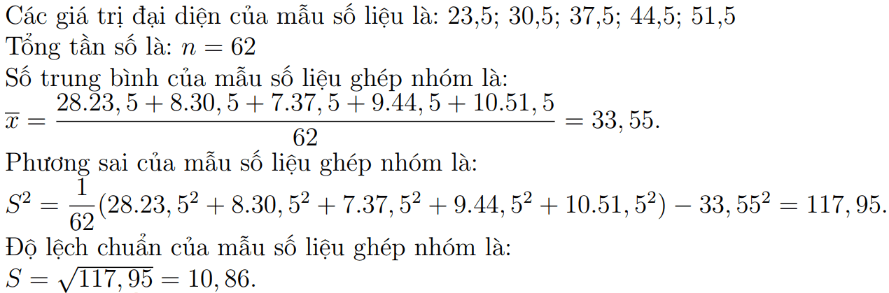 Cho mẫu số liệu ghép nhóm về khoảng tuổi và số người như sau: (ảnh 2)