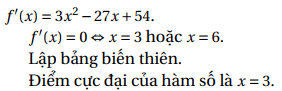 Cho hàm số, tìm điểm cực đại (ảnh 1)